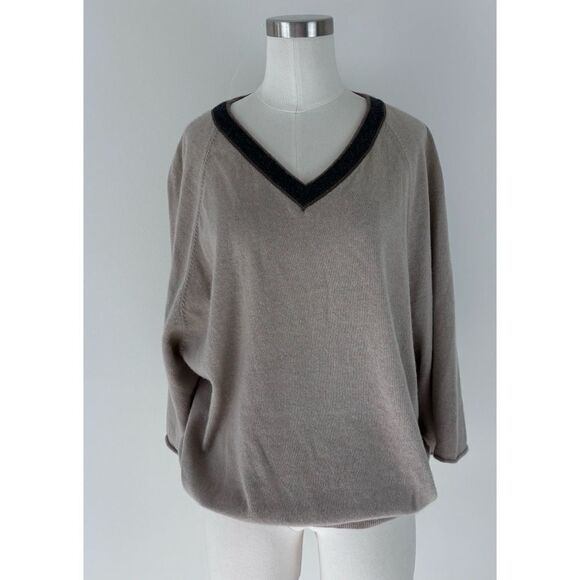 BRUNELLO CUCINELLI
BEIGE CASHMERE PULLOVER WITH MONIL CHAIN Size L - Picture 1 of 12